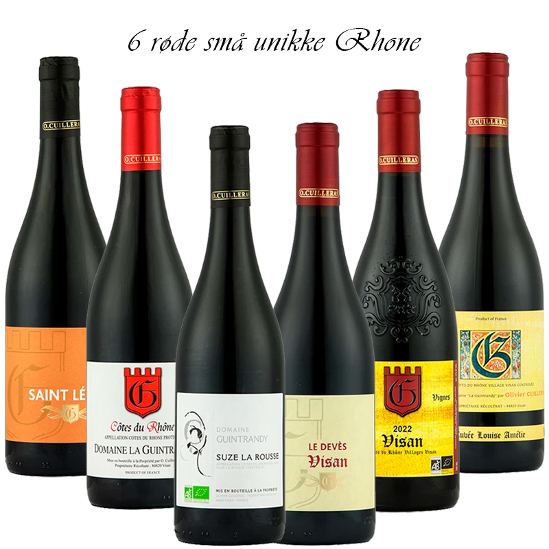 Cotes du Rhone VALUE #52 - 6 røde små unikke Rhone